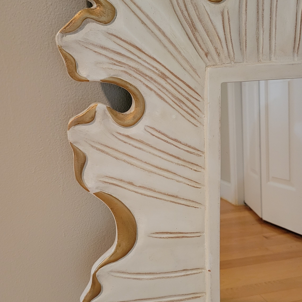T.J.Maxx- Carved White and Gold Mirror - Picture 3 of 7
